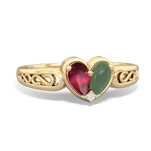 ruby-jade filligree ring