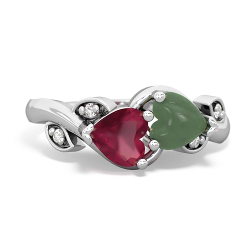 ruby-jade floral keepsake ring