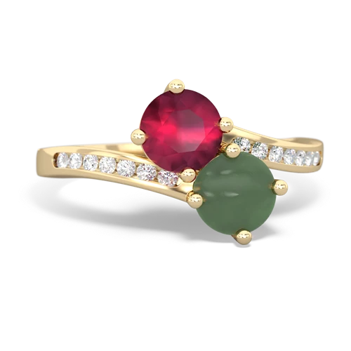 ruby-jade two stone channel ring