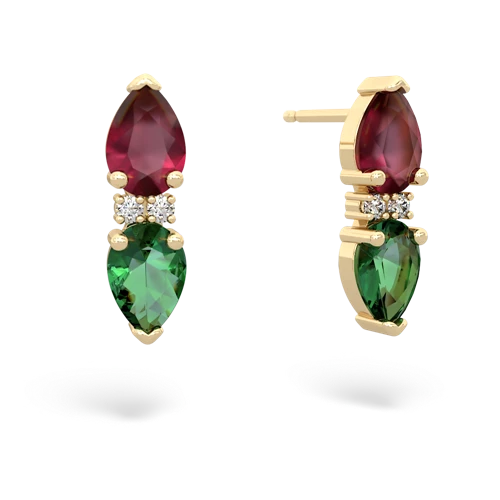 ruby-lab emerald bowtie earrings