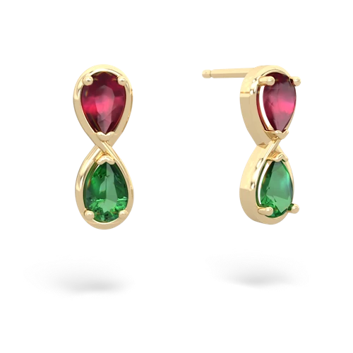 ruby-lab emerald infinity earrings