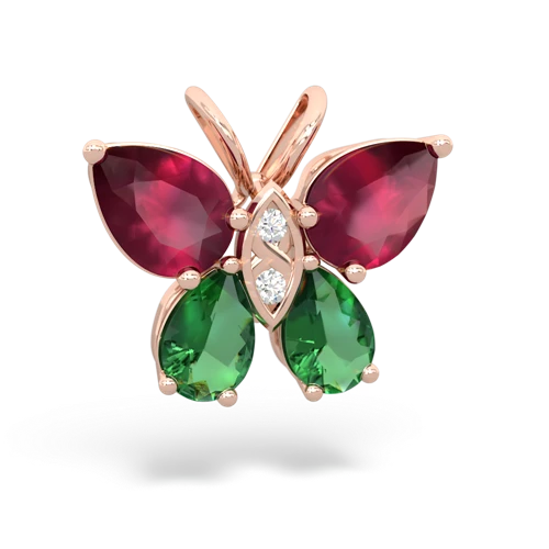 ruby-lab emerald butterfly pendant