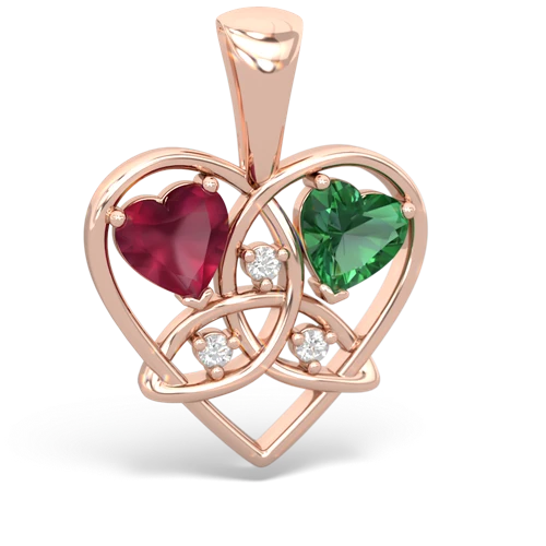 ruby-lab emerald celtic heart pendant