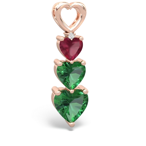 ruby-lab emerald three stone pendant