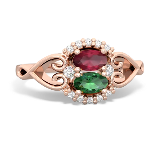 ruby-lab emerald antique keepsake ring