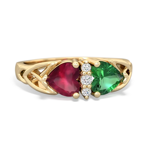 ruby-lab emerald celtic ring