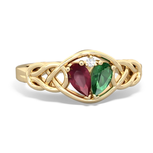 ruby-lab emerald celtic knot ring