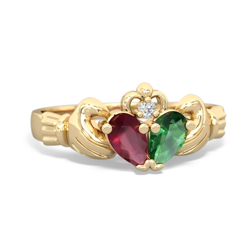 ruby-lab emerald claddagh ring