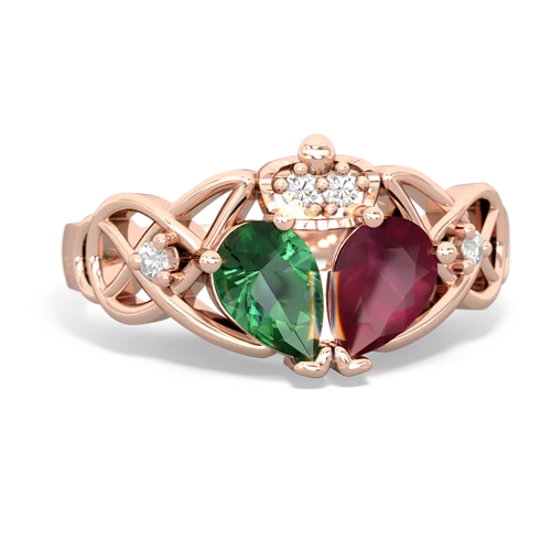 ruby-lab emerald claddagh ring