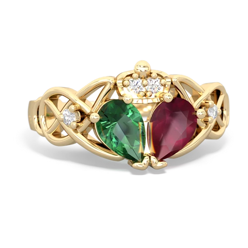 ruby-lab emerald claddagh ring
