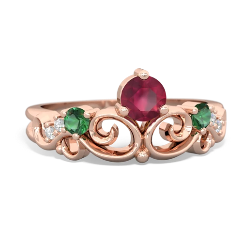 ruby-lab emerald crown keepsake ring