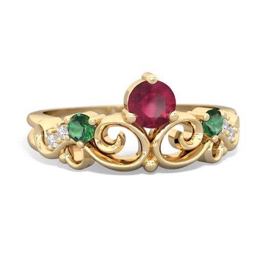 ruby-lab emerald crown keepsake ring