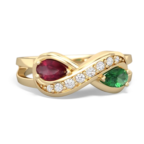 ruby-lab emerald diamond infinity ring