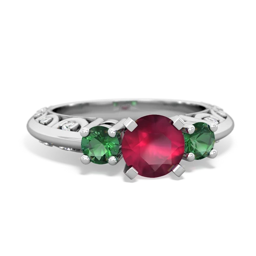 ruby-lab emerald engagement ring