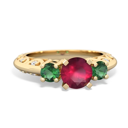 ruby-lab emerald engagement ring
