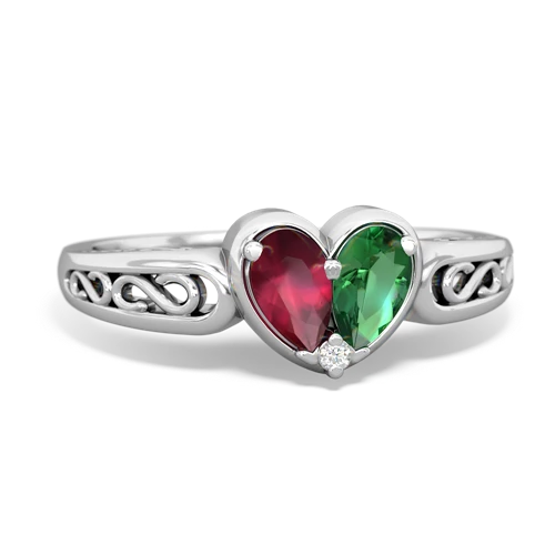 ruby-lab emerald filligree ring