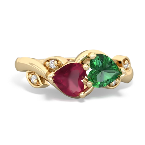 ruby-lab emerald floral keepsake ring