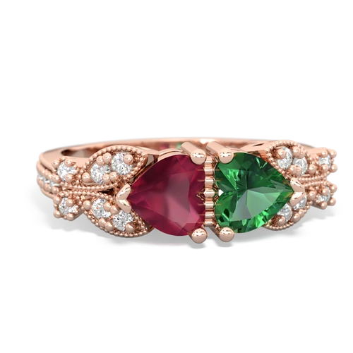 ruby-lab emerald keepsake butterfly ring