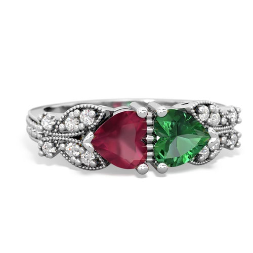 ruby-lab emerald keepsake butterfly ring