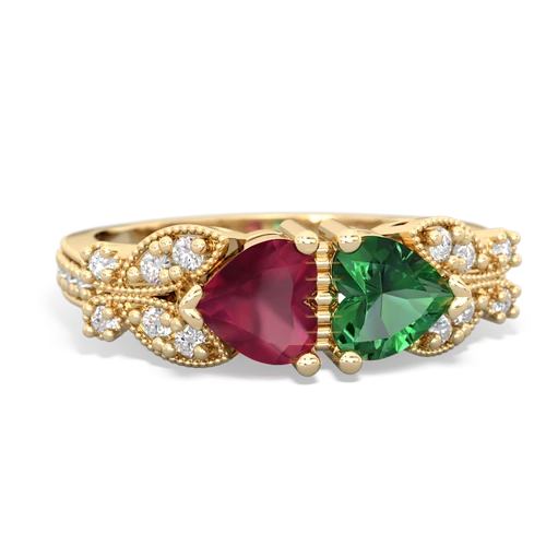 ruby-lab emerald keepsake butterfly ring