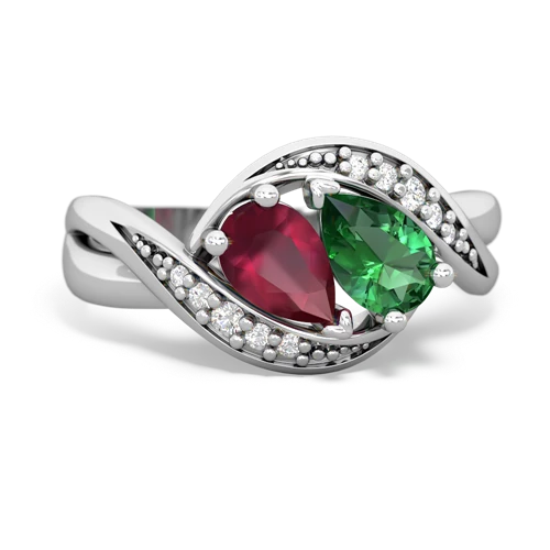Ruby Genuine Ruby with Lab Created Emerald Summer Winds ring Ring