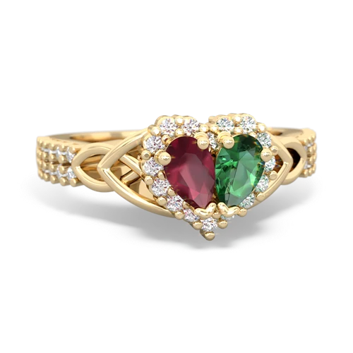 ruby-lab emerald keepsake engagement ring