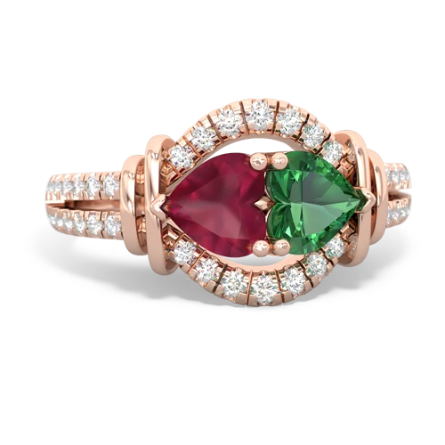 ruby-lab emerald pave keepsake ring