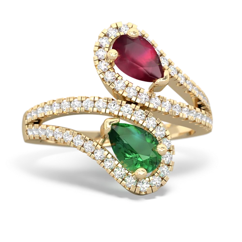 ruby-lab emerald pave swirls ring