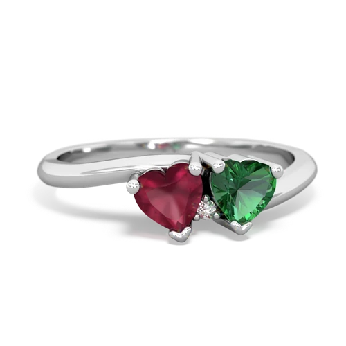 Ruby Genuine Ruby with Lab Created Emerald Sweetheart's Promise ring Ring