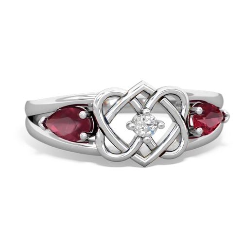 ruby-lab ruby double heart ring