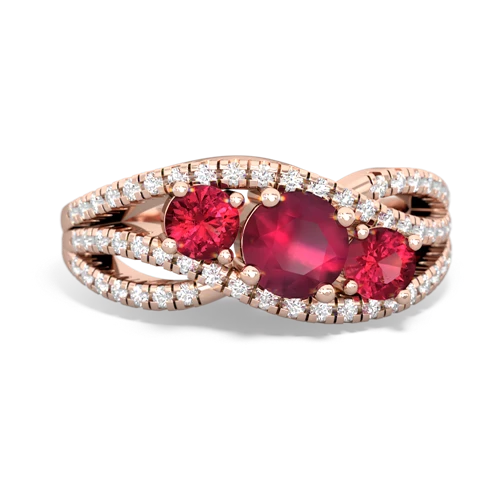 ruby-lab ruby three stone pave ring