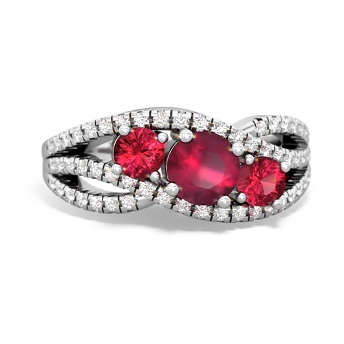 ruby-lab ruby three stone pave ring