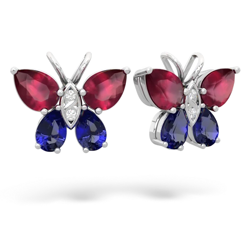 ruby-lab sapphire butterfly earrings