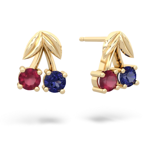 ruby-lab sapphire cherries earrings