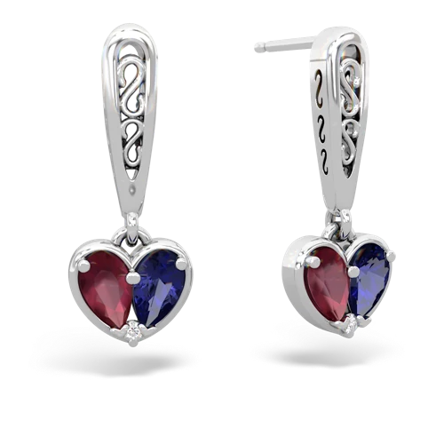 ruby-lab sapphire filligree earrings