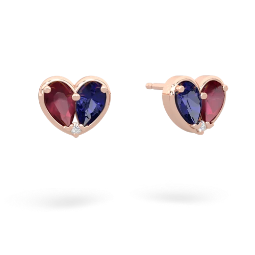 ruby-lab sapphire one heart earrings