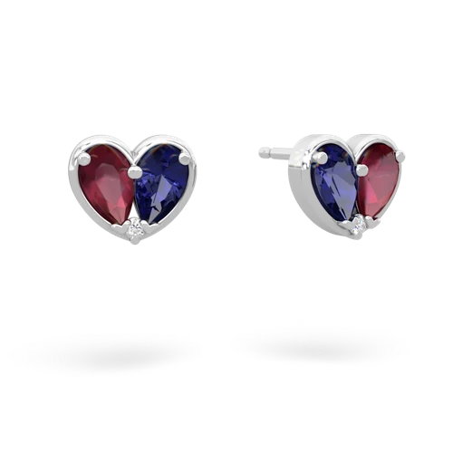 ruby-lab sapphire one heart earrings