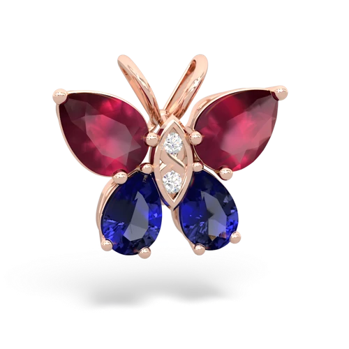 ruby-lab sapphire butterfly pendant