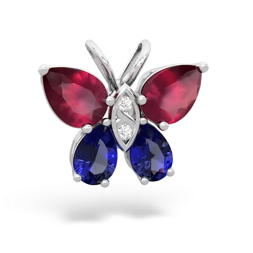 ruby-lab sapphire butterfly pendant