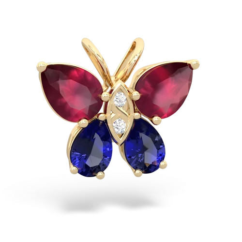 ruby-lab sapphire butterfly pendant