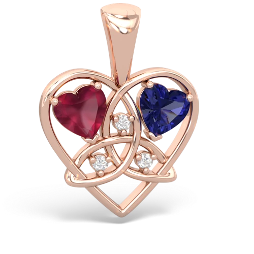 ruby-lab sapphire celtic heart pendant