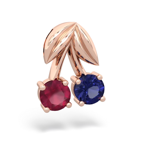 ruby-lab sapphire cherries pendant