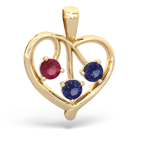 ruby-lab sapphire love heart pendant