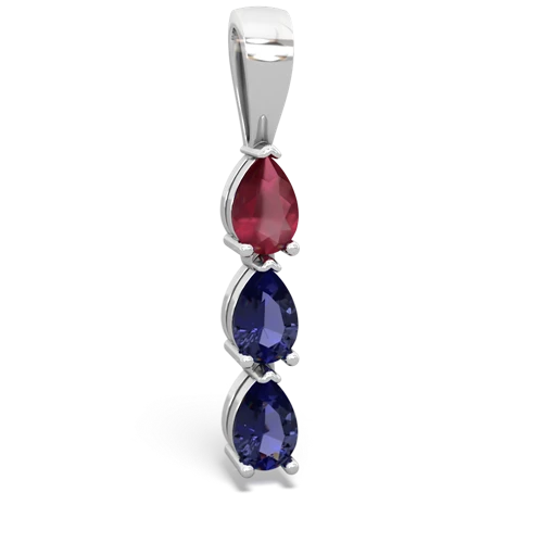 ruby-lab sapphire three stone pendant