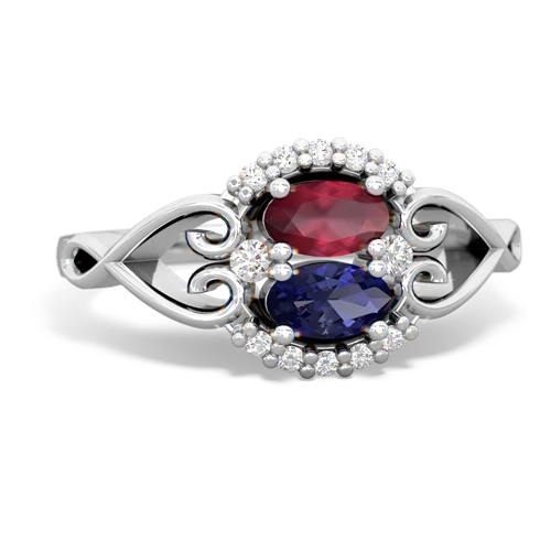 ruby-lab sapphire antique keepsake ring