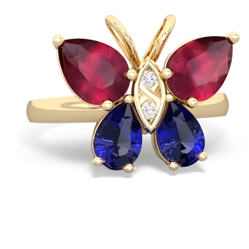 ruby-lab sapphire butterfly ring