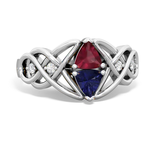 ruby-lab sapphire celtic knot ring