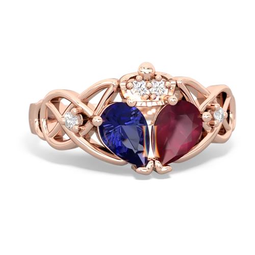 ruby-lab sapphire claddagh ring