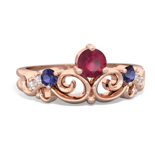 ruby-lab sapphire crown keepsake ring