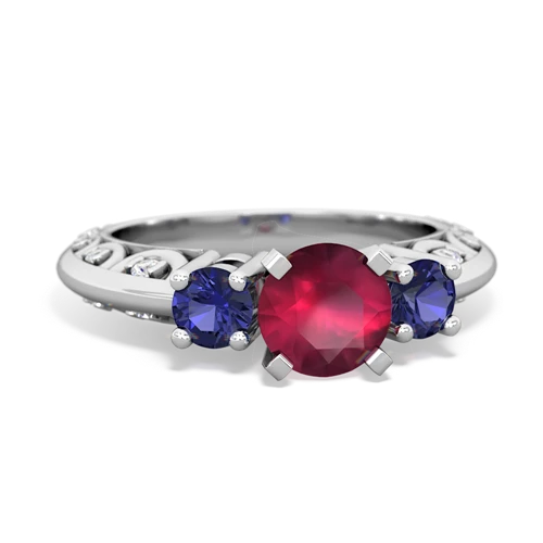 ruby-lab sapphire engagement ring